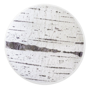 Birch bark pattern ceramic knob