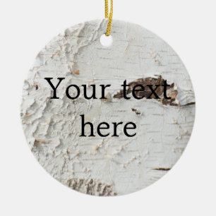 Birch bark pattern ceramic tree decoration