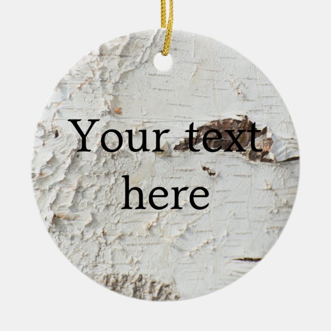 Birch bark pattern ceramic tree decoration (Front)