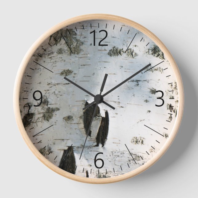Birch bark pattern clock (Front)