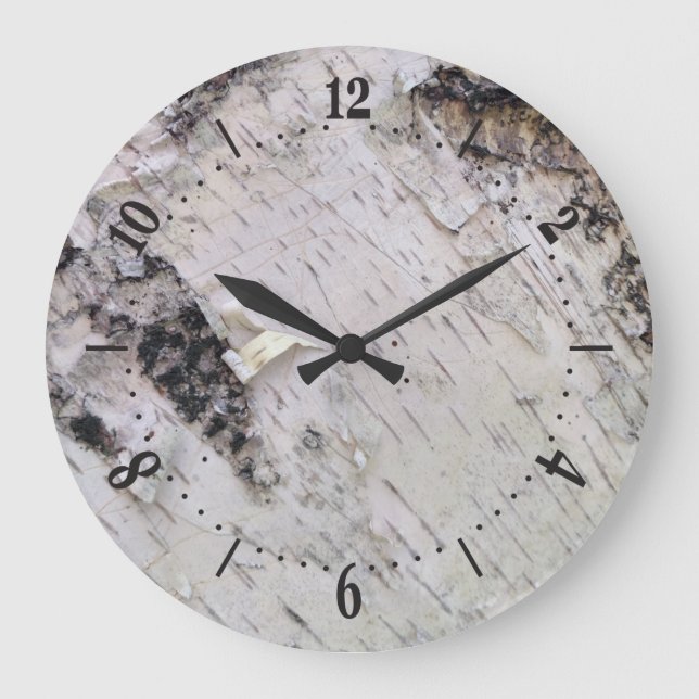 Birch bark pattern large clock (Front)