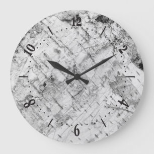 Birch bark pattern large clock