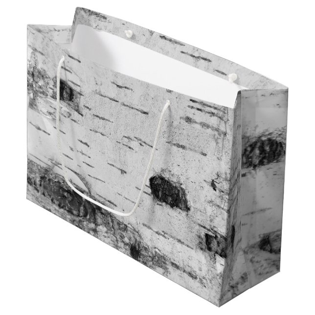 Birch bark pattern large gift bag (Front Angled)