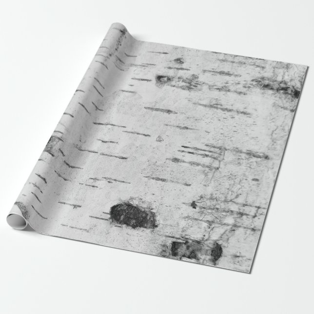 Birch bark pattern passport holder wrapping paper (Unrolled)
