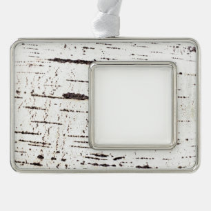 Birch bark pattern silver plated framed ornament