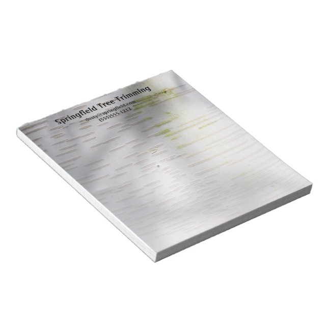 Birch Bark Rustic Nature Custom Business Notepad (Angled)