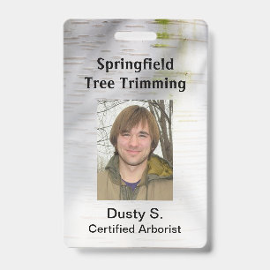 Birch Bark Rustic Nature Custom ID Badge