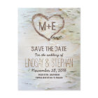 Birch bark rustic save the date postcards