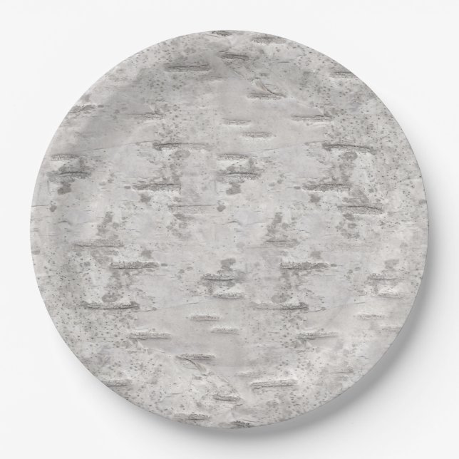 Birch Bark Texture Paper Plate (Front)