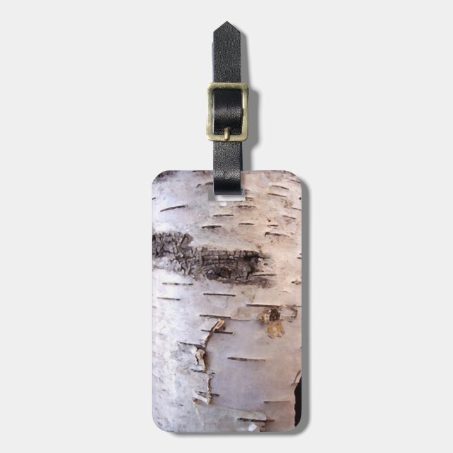Birch Bark Tree Photography Luggage Tag (Front Vertical)