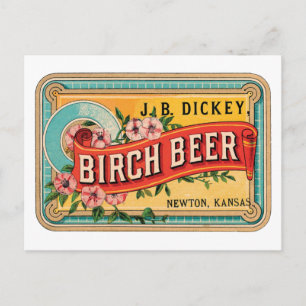Birch Beer JB Dickey, Newton Kansas Postcard
