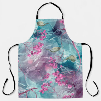 Birch Branch Watercolor Pattern Apron