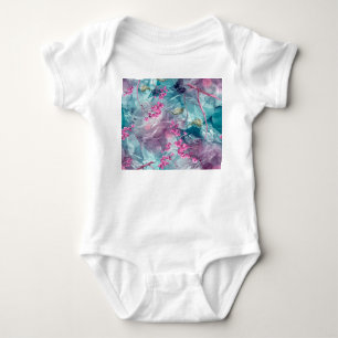 Birch Branch Watercolor Pattern Baby Bodysuit