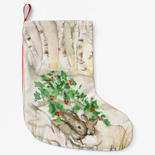 Birch Bunnies Small Christmas Stocking