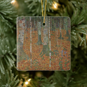 Birch Forest by Gustav Klimt, Vintage Art Nouveau Ceramic Tree Decoration