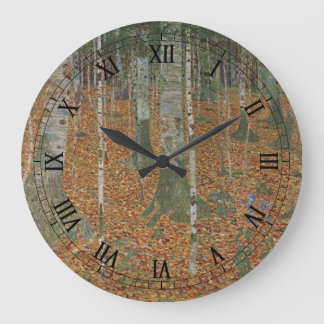 Birch Forest by Gustav Klimt, Vintage Art Nouveau Large Clock