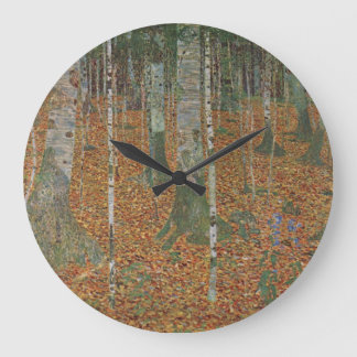 Birch Forest by Gustav Klimt, Vintage Art Nouveau Large Clock