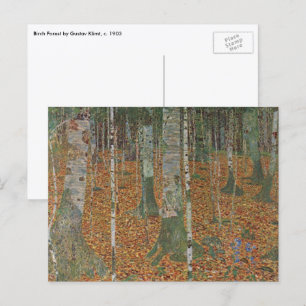 Birch Forest by Gustav Klimt, Vintage Art Nouveau Postcard