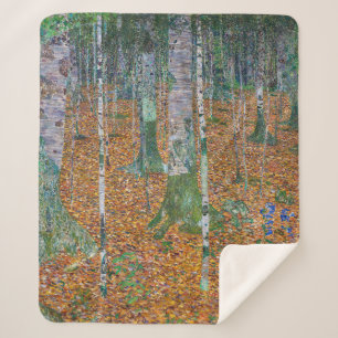 Birch Forest   Gustav Klimt   Sherpa Blanket