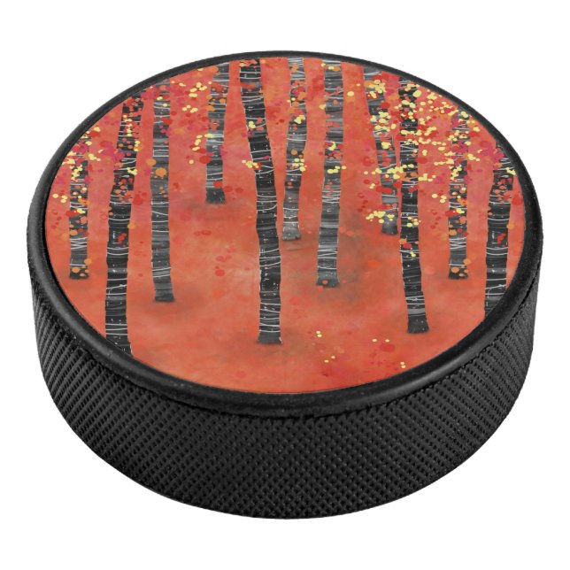 Birch Forest Landscape Hockey Puck (3/4)