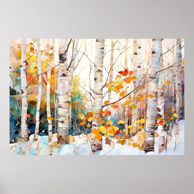 Birch Forest Landscape Home Decor Poster (Front)