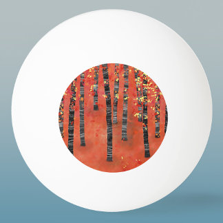 Birch Forest Landscape Ping Pong Ball