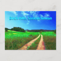 Birch Hills SK postcard - Country road