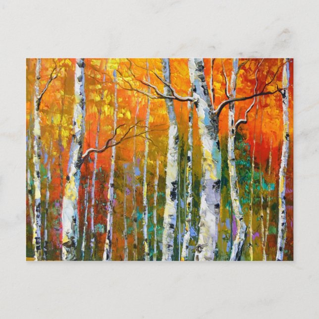 Birch in sunlight postcard (Front)