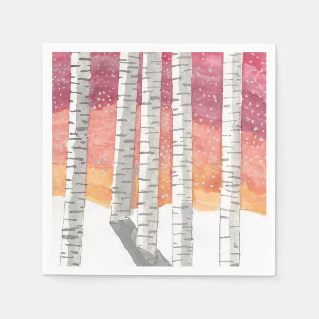 Birch In The Snow Napkin (Front)