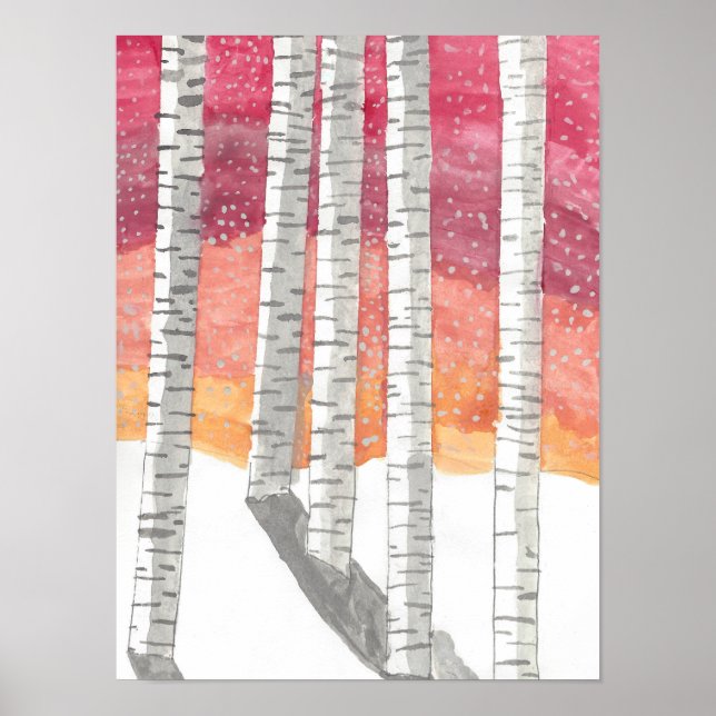 Birch In The Snow Poster (Front)