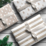 Birch Kraft Paper Modern Christmas Tree Pattern<br><div class="desc">Celebrate the magical and festive holiday season with our custom holiday wrapping paper sheets. Our modern brown paper kraft holiday design wrapping paper sheets feature our bold Christmas tree pattern and faux kraft paper texture combined with modern white stripe.</div>