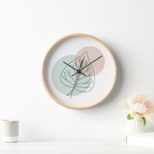 Birch Leaf Minimalist Clock