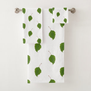 Birch Leaf Pattern Bath Towel Set