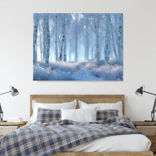 Birch Radiant Snow Forest Canvas Print