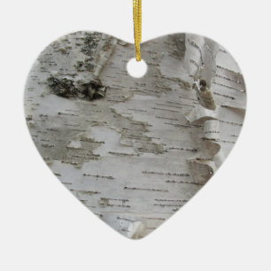 Birch Tree Bark Peeled Old Photo Art Ceramic Tree Decoration