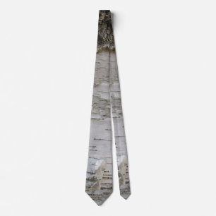 Birch Tree Bark Peeled Old Photo Art Tie