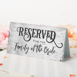 Birch Tree Bark Reserved Standing Sign