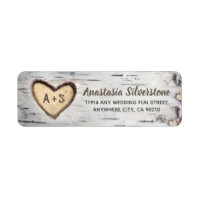 Birch Tree Bark Rustic Country Wedding Address