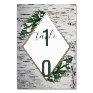 Birch Tree Bark Rustic Wedding Table Number Cards