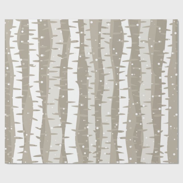 Birch Tree Christmas Holiday Wrapping Paper (Flat)