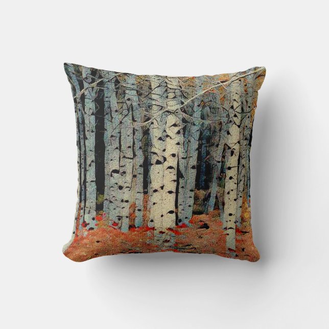 Birch Tree Forest 1 Cushion (Front)