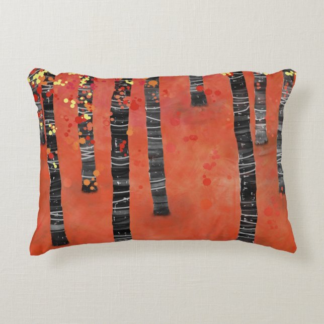 Birch Tree Forest Landscape Decorative Cushion (Front)