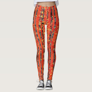 Birch Tree Forest Landscape Painting Leggings