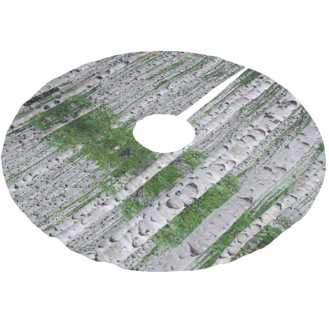 Birch Tree Forest Nature Brushed Polyester Tree Skirt (Angled)