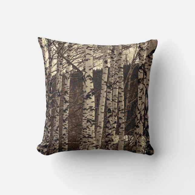 Birch Tree Forest Nature Cushion (Front)