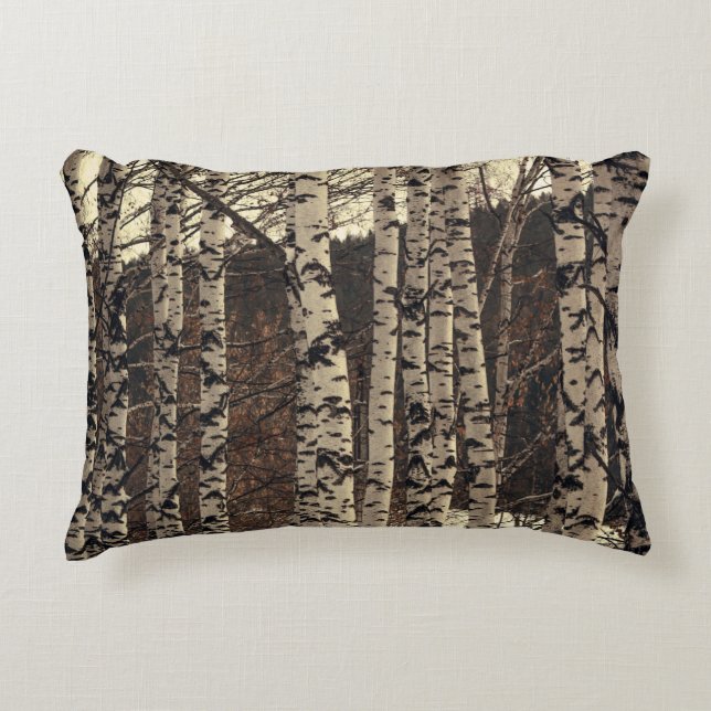 Birch Tree Forest Nature Decorative Cushion (Front)