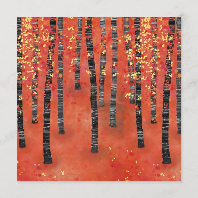 Birch Tree Forest Red Advice Card (Front)