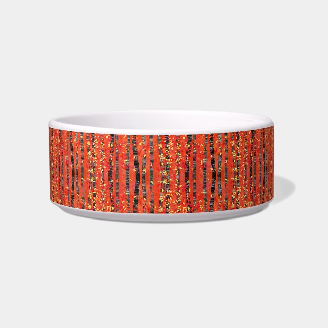 Birch Tree Forest Red Bowl (Front)
