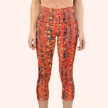 Birch Tree Forest Red Capri Leggings<br><div class="desc">A modern landscape painting of a birch or aspen tree forest in the autumn in rich tones of red,  orange and yellow. Original art by Nic Squirrell.</div>