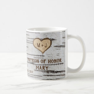Birch tree heart rustic wedding Matron of Honour Coffee Mug